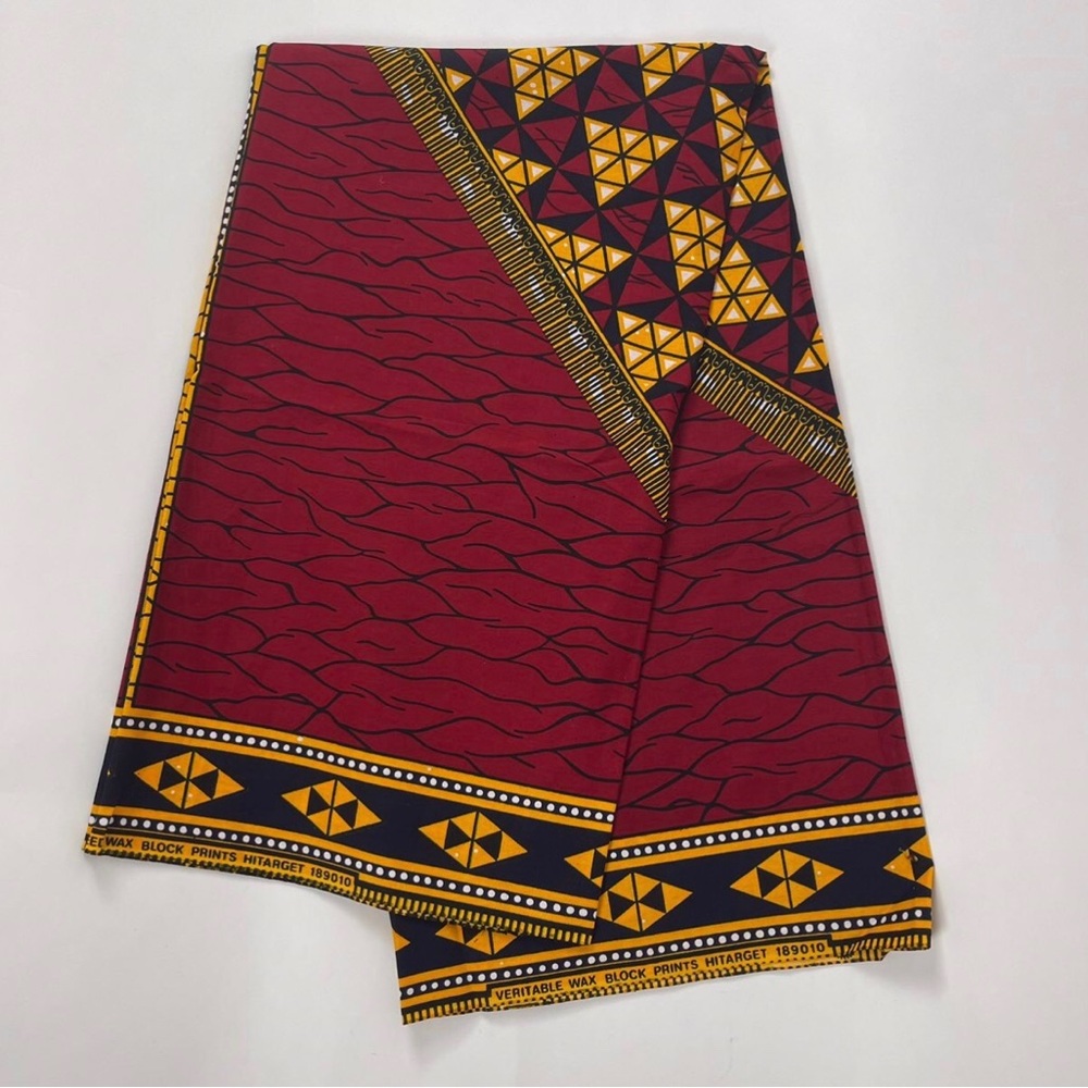 Vibrant Red and Yellow Geometric Fabric